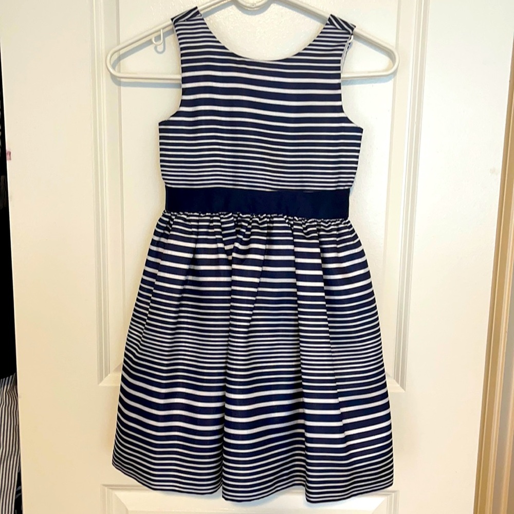 Gymboree navy and white striped dress size 4